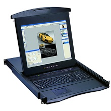 Advantech 96KVM-R17V8C-UK Austin Hughes 1U Drawer 8 Ports KVM 17" LCD Keybaord(USA English)+TouchPad+UK PLUG