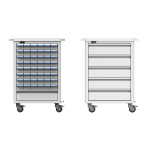 Advantech AMiS-830 Unit Dose Medication Cart AMiS UD Medication Cart can be used to transfer the RFID-tagged medication bins from the pharmacy to the nursing station or patient wards.