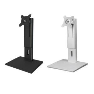 Advantech ARES-2423S ARES-2423S is a height-adjusting desk stand compatible with 75x75/100x100 mm VESA patterns. It can tilt -5° (down) ~ +20° (up) and screens up to 34".