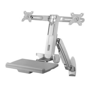 Advantech ARES-5223D ARES-5223D is a dual arm wall-mounted workstation with single arm and dual displays that is compatible with 75 x 75mm or 100 x 100mm VESA patterns.