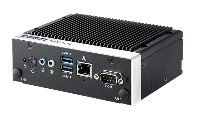 Advantech ARK-1124H Intel Atom ™ E3940 QC SoC, Çift HDMI / Çift LAN / Dört USB Modüler Fansız Kutu PC ile