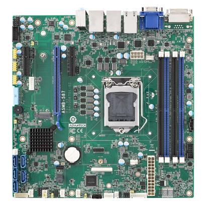 Advantech ASMB-587 MicroATX server board for Intel Xeon® W & 10th Gen Core with DDR4, IPMI, and Quad LANs, ideal for workstations and edge servers.