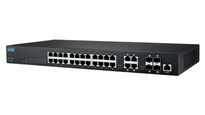 Advantech EKI-2428G-4CAI 24GE+4G Combo Unmanaged Ethernet Switch, 19" Rackmount, 100~240VAC, -20~75℃