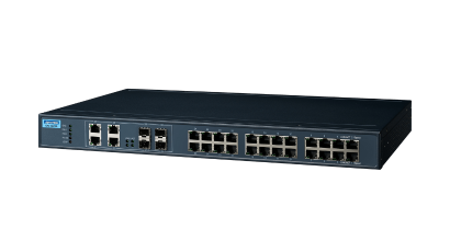 Advantech EKI-2428G-4CI 24GE + 4G Combo Yönetilmeyen Ethernet Anahtarı, 19 "Rafa Montaj, -40 ~ 75 ℃