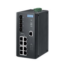 Advantech EKI-2712G-4FPI 8G + 4SFP Bağlantı Noktası Gigabit Yönetilmeyen Yedekli Endüstriyel PoE Anahtarı
