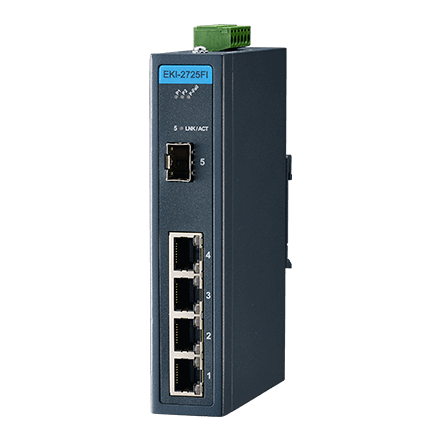 Advantech EKI-2725FI 4GE + 1G SFP Yönetilmeyen Ethernet Anahtarı, -40 ~ 75 ℃