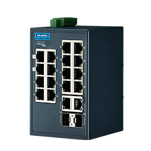 Advantech EKI-5626CI-MB 16FE + 2G Combo Yönetilen Ethernet Anahtarı desteği Modbus / TCP, -40 ~ 75 ℃