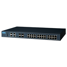 Advantech EKI-7428G-4CPI 24GE PoE ve 4G Kombo Yönetimli Ethernet Anahtarı, IEEE802.3af / at, 19 "Rafa Montaj, -40 ~ 75 ℃, 46 ~ 57VDC