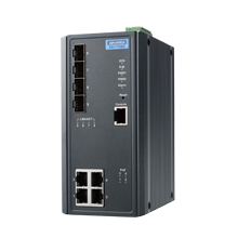Advantech EKI-7708E-4FPI 4FE PoE ve 4G SFP Yönetilen Ethernet Anahtarı, IEEE802.3af / at, 46 ~ 57VDC, -40 ~ 75 ℃