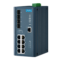 Advantech EKI-7712E-4FPI 8FE PoE ve 4G SFP Yönetilen Ethernet Anahtarı, IEEE802.3af / at, 46 ~ 57VDC, -40 ~ 75 ℃