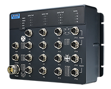 Advantech EKI-9516E-8GMPW EN50155 yönetilen Poe Ethernet anahtarı ile 8FE + 8GE(2 bypass), 24-110VDC