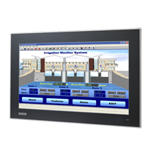 Advantech FPM-7181W Yansıtılan Kapasitif Dokunmatik Ekranlı, Doğrudan VGA ve DVI Bağlantı Noktalarına Sahip 18,5 "Endüstriyel Monitör
