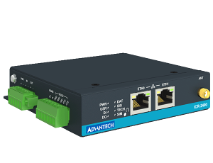 Advantech ICR-2413 ICR-2400, EMEA, 2× Ethernet , 1× RS232, 1× RS485, Metal, Without Accessories