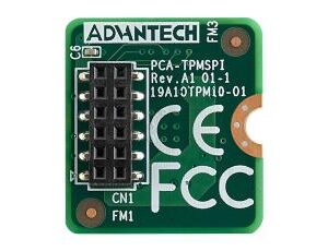 Advantech PCA-TPMSPI Trusted platform module compliant with TCG 1.2 / 2.0 specification and TCG software stack 1.2 / 2.0 via SPI connector on CPU card.