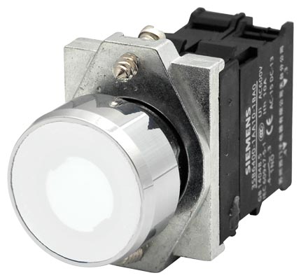 3SB6163-0DB60-1BA0 SIEMENS BUTON BEYAZ LEDLİ 1NO 24V AC/DC