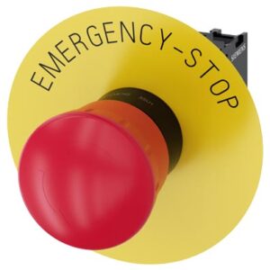 3SU1100-1HB20-1CG0 SIRIUS ACT PLASTIK ÇEVIR-KUR 1NC “EMERGENCY STOP” PLAKALI KOMPLE ACIL STOP MANTAR BUTONLAR 40MM