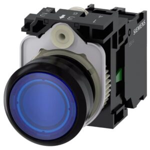 3SU1102-0AB50-1BA0 SIRIUS ACT PLASTIK MAVI KOMPLE IŞIKLI YAY DÖNÜŞLÜ BUTONLAR 24 AC/DC 1NO