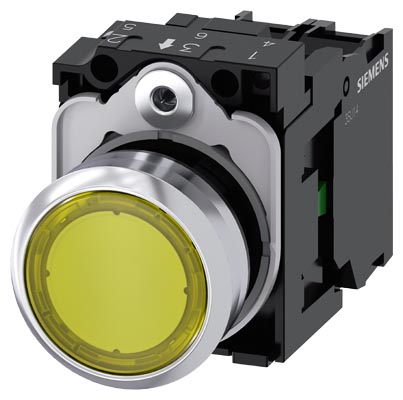 3SU1152-0AB30-1BA0 SIRIUS ACT METAL KOMPLE IŞIKLI YAY DÖNÜŞLÜ BUTONLAR SARI 24 AC/DC 1NO