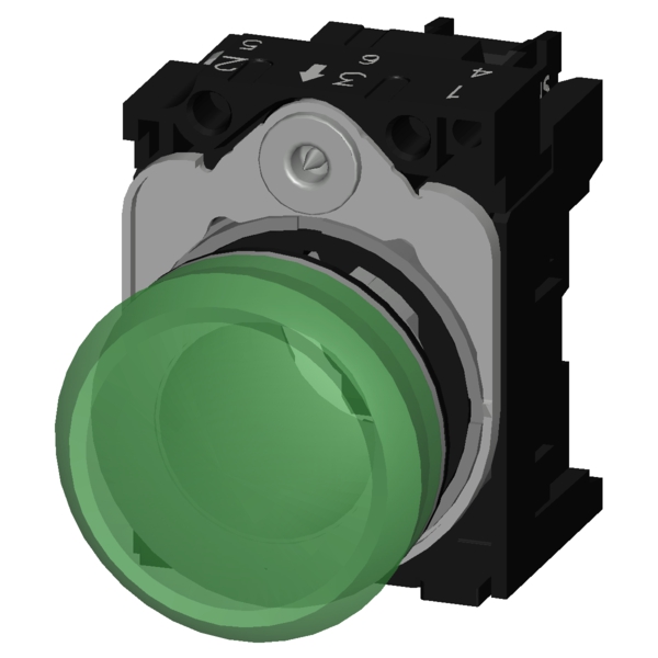 3SU1152-6AA40-1AA0 SIRIUS ACT METAL KOMPLE SINYAL LAMBALAR YEŞIL 24 AC/DC - Görsel 3