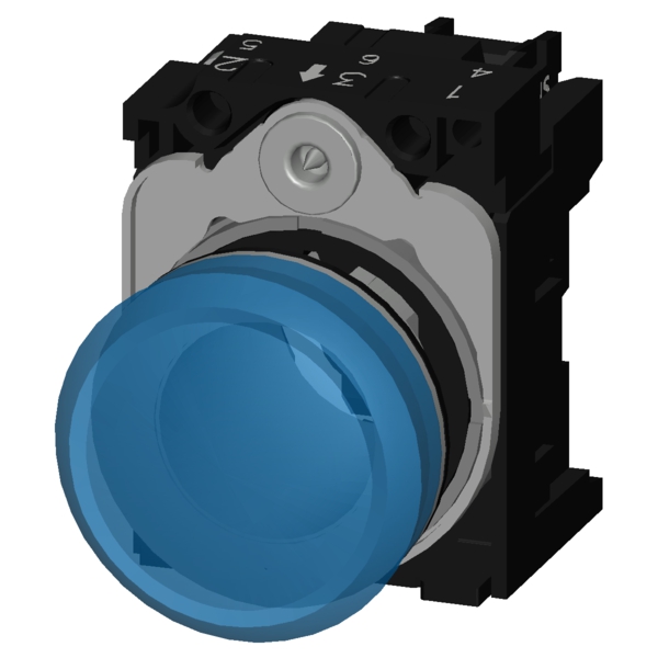 3SU1152-6AA50-1AA0 SIRIUS ACT METAL KOMPLE SINYAL LAMBALAR MAVI 24 AC/DC - Görsel 3