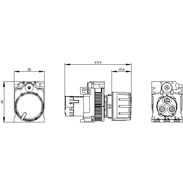 3SU1200-2PS10-1AA0 Potentiometer, compact, 22 mm, round, plastic, black, 10k ohm, with holder, screw terminal - Görsel 2