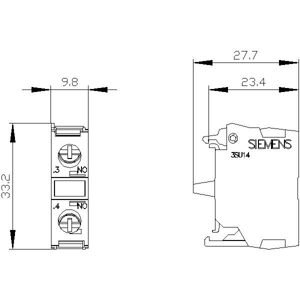 3SU1400-1AA10-1BA0 SIRIUS ACT 1 NO, KONTAK BLOĞU - Görsel 2
