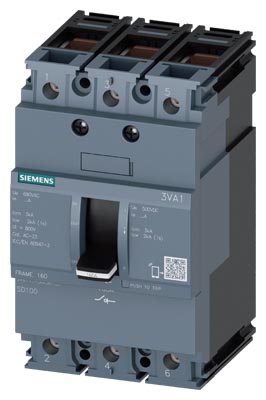 3VA1116-1AA36-0AA0 SENTRON SERİSİ KOMPAKT TİP YÜK KESİCİ GÜÇ ŞALTERİ; 3VA11; 160A; KORUMASIZ; 3 KUTUPLU