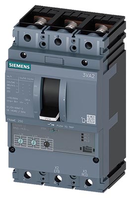 3VA2225-5HL32-0AA0 CİRCUİT BREAKER 3VA2 IEC ADET FRAME 250 BREAKİNG CAPACİTY CLASS M ICU=55KA @ 415V 3- POLE, LİNE PROTECTİON ETU320, LI, IN=250A