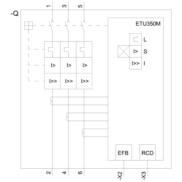 3VA2325-5MN32-0AA0 circuit breaker 3VA2 IEC Frame 400 breaking capacity class M Icu=55 kA @ 415 V 3-pole, motor protection ETU350M, LSI, In=250 A - Görsel 4