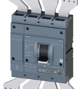 3VA2612-5HL42-0AA0 circuit breaker 3VA2 IEC Frame 1250 breaking capacity class M Icu=55 kA @ 415 V 4-pole, line protection ETU320, LI, In=1250 A