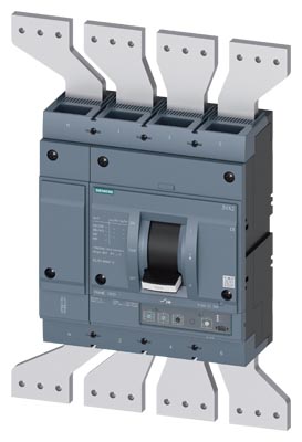 3VA2612-5HL42-0AA0 circuit breaker 3VA2 IEC Frame 1250 breaking capacity class M Icu=55 kA @ 415 V 4-pole, line protection ETU320, LI, In=1250 A