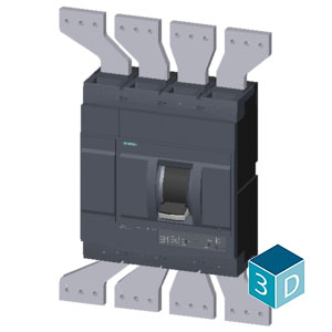 3VA2612-5HL42-0AA0 circuit breaker 3VA2 IEC Frame 1250 breaking capacity class M Icu=55 kA @ 415 V 4-pole, line protection ETU320, LI, In=1250 A - Görsel 3