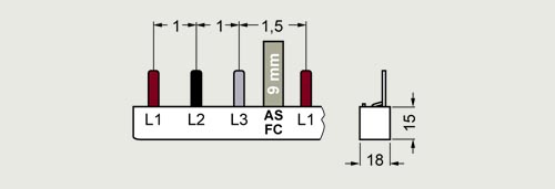 5ST3711 5SL6; 5SP4 VE 5SY İÇİN MÜŞTEREK BARA; 16 MM2; 214 MM; CU BARA; KAPAKLI; KESİLEBİLİR; 3 FAZLI VE 1 YARDIMCI KONTAKLI - Görsel 2