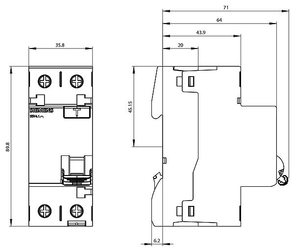 5SV4312-0 KAÇAK AKIM 25A 30mA 230V - Görsel 2