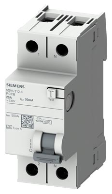 5SV5312-6 SIEMENS KAÇAK AKIM KORUMA RÖLESİ 25A 30MA 1P+N A TİPİ