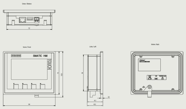 6AV2123-2DB03-0AX0 HMI KTP400 BASIC PN - Görsel 2