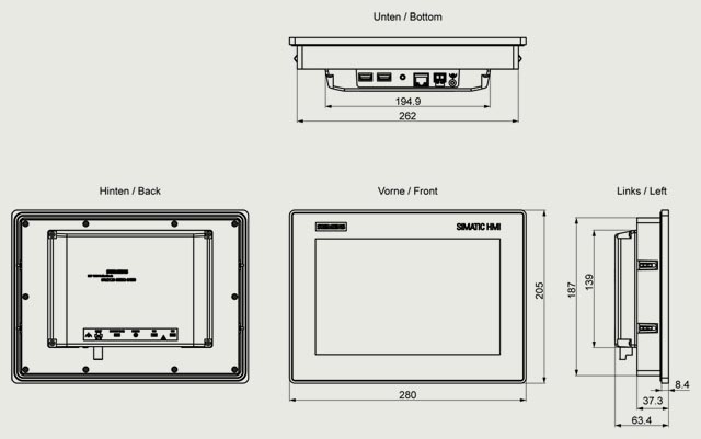 6AV2123-3KB32-0AW0 HMI MTP1000 UNIFIED BASIC PN - Görsel 2