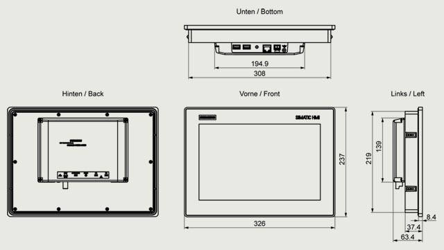 6AV2123-3MB32-0AW0 HMI MTP1200 UNIFIED BASIC PN - Görsel 2