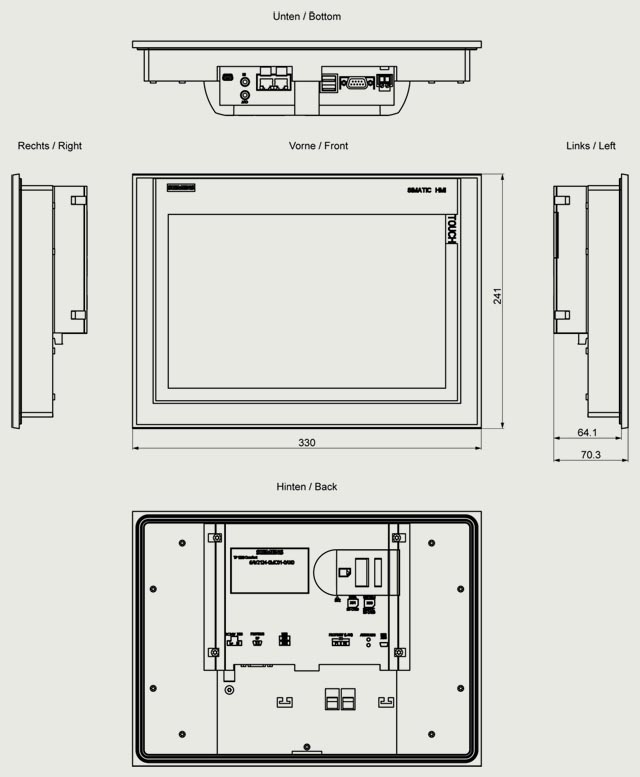 6AV2124-0MC01-0AX0 HMI TP1200 COMFORT PN/MPI/DP - Görsel 2