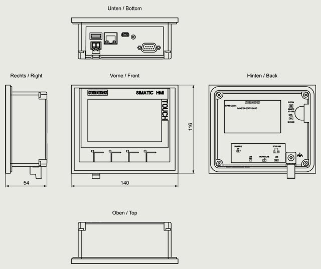 6AV2124-2DC01-0AX0 HMI KTP400 COMFORT PN/MPI/DP - Görsel 2