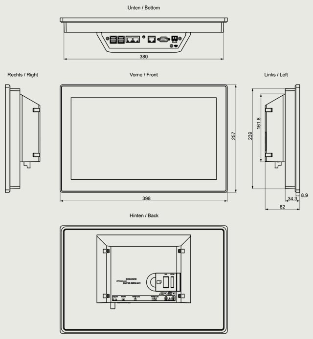 6AV2128-3QB36-0AX1 HMI MTP1500 UNIFIED COMFORT NEUTRAL PN - Görsel 2