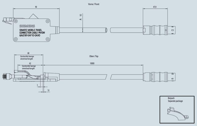 6AV2181-5AF10-0AX0 HMI Connection Cable For KTPX00(F) Mobile 10mt - Görsel 2