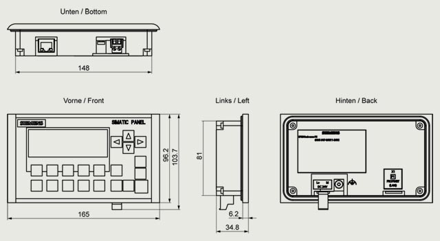 6AV6647-0AH11-3AX1 HMI KP300 BASIC PN - Görsel 2