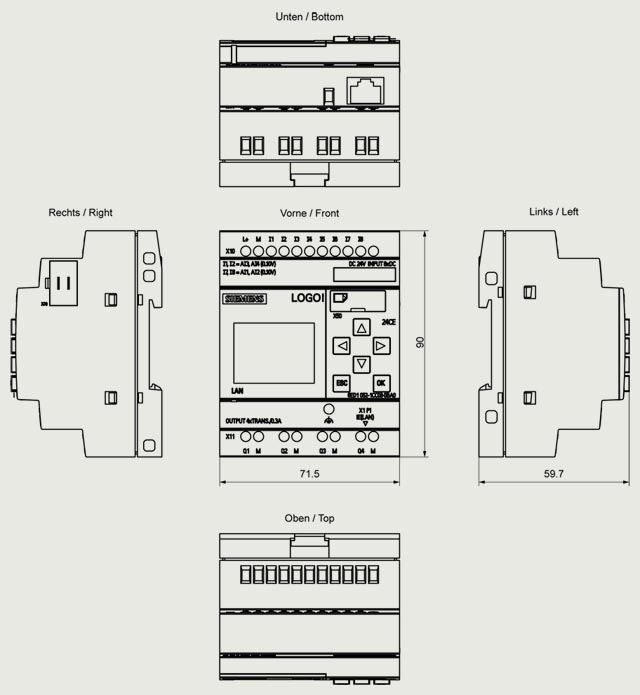 6ED1052-1CC08-0BA2 LOGO! 24V/24V/24V 8DI(4AI)/4DQ - Görsel 2