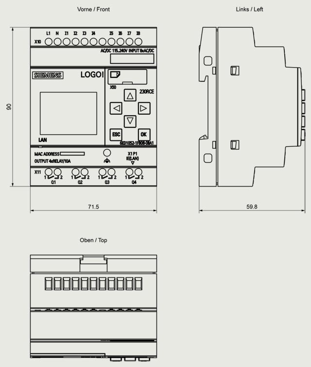 6ED1052-1FB08-0BA1 LOGO! 115V/230V/RELAY 8DI/4DQ - Görsel 2