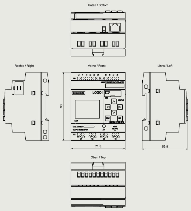 6ED1052-1FB08-0BA2 LOGO! 115V/230V/RELAY 8DI/4DQ - Görsel 2