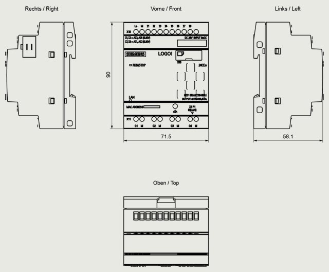 6ED1052-2CC08-0BA1 LOGO! 24V/24V/24V 8DI(4AI)/4DQ - Görsel 2