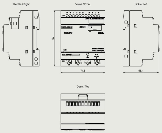 6ED1052-2FB08-0BA1 LOGO! 115V/230V/RELAY 8DI/4DQ - Görsel 2