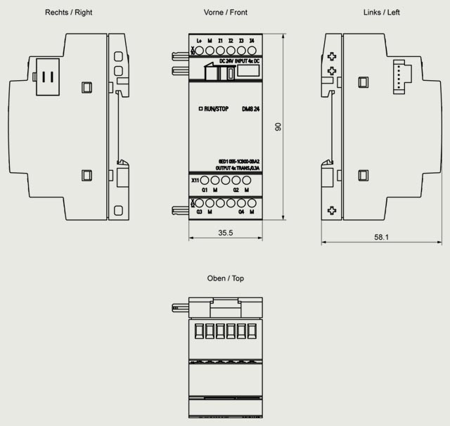 6ED1055-1CB00-0BA2 LOGO! 4DI/4DQ 24V/24V/24V - Görsel 2