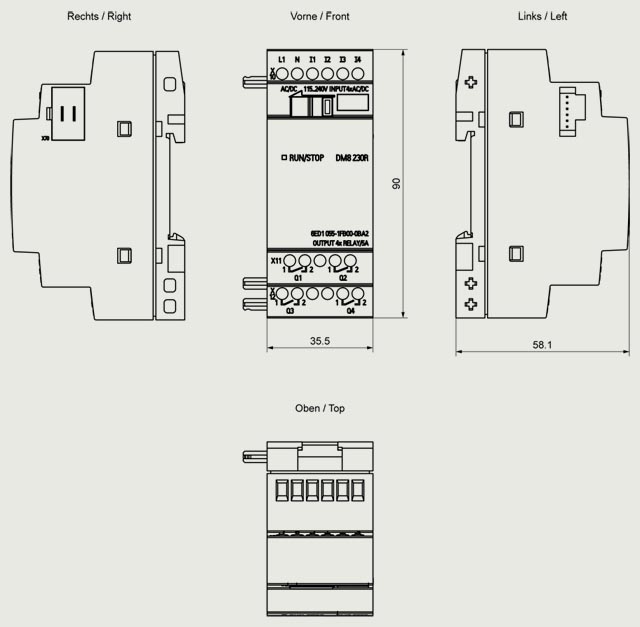 6ED1055-1FB00-0BA2 LOGO! 4DI/4DQ 230V/230V/RELAY - Görsel 2